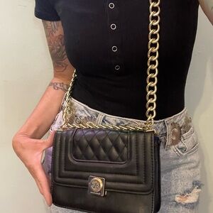 Black Quilted Chain Shoulder Bag
